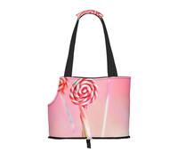 Colorful Lollipop Pet Carrier Bag-Foldable Travel Tote For Small Dogs Cats, Portable Soft Sided Pet Crate With Seatbelt For Cat Puppy
