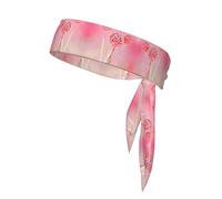 Colorful Lollipop Printed Sports Headband, Double-Sided with Ties, Versatile for Jogging, Cycling, or Exercising.