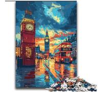Colorful London Big Ben Jigsaw Puzzles for Teenagers, Challenging Game And Family Play Birthday Present, Gifts, Wall Art (70x100cm)