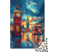 Colorful London Big Ben Puzzle 100 Percent Recycled Cardboard 100 Percent Recycled Cardboard Jigsaw Puzzle for Boy Or Girl 1000pcs (38x26cm)
