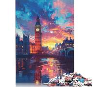 Colorful London Big Ben Puzzle Fun Premium Cardboard Jigsaw Puzzle for Boy Or Girl 1000pcs (75x50cm)