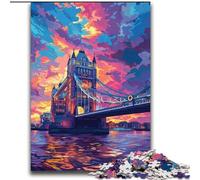 Colorful London Tower Bridge JigsawPuzzle 2000 Pieces for Adults, Toys Educational Games Stress Relieving Secret Santa Gifts for And Age 14 (70x100cm)