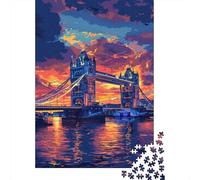 Colorful London Tower Bridge Puzzle Creative Games 100 Percent Recycled Cardboard Jigsaw Puzzle for Adult 300pcs (40x28cm)