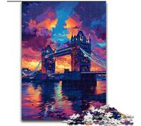 Colorful London Tower Bridge Puzzles for Adults Teens 1000pc Puzzle, Interesting Stress Reduction Parent-child Interaction (50x75cm)
