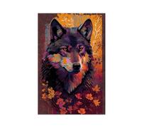 Colorful Lone Wolf Canvas Poster Bedroom Decor Landscape Office Room Decor Gift 24x36inch(60x90cm)