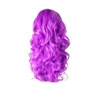 Colorful long curly hair wigs full head coverings pink gold white red and blue wools curls large wavy false(12)