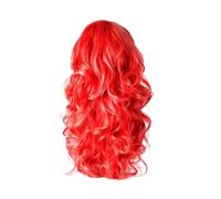 Colorful long curly hair wigs full head coverings pink gold white red and blue wools curls large wavy false(3)