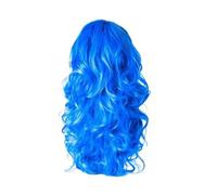 Colorful long curly hair wigs full head coverings pink gold white red and blue wools curls large wavy false(10)