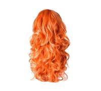 Colorful long curly hair wigs full head coverings pink gold white red and blue wools curls large wavy false(6)