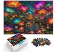 Colorful Lotus Flowers with Golden Outlines Jigsaw Puzzle, 1000 Piece | For quiet Christmas days, this adult jigsaw puzzle with 1000 pieces offers a longer activity for the holidays.