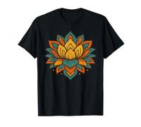 Colorful Lotus Mandala - Boho Geometric Asian Art Pattern T-Shirt