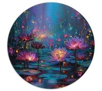 Colorful Lotus Puzzle 1000pcs (67.5x67.5cm) Erwachsene Light Rising in The Pond Puzzle,Home Decor