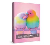 Colorful Love Bird Puzzles for Adults 1000 Pieces, Cute Animal Jigsaw Puzzles, Pink Scene Art Puzzles