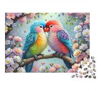 Colorful Love Birds Jigsaw Puzzles 1000 Pieces with Clean Edges Centenary Jigsaws As A Concentration Training Puzzle for Decompression And Decor 38x26cm/1000pcs