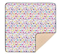 Colorful Love Hearts Soft Foam Baby Activity Play Mat for Floor Cozy Breathable Padded Baby Mat for Babies Infants Toddlers, 50'' x 50''