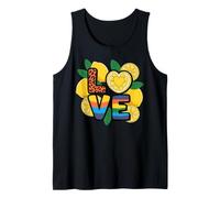 Colorful Love Lemon Theme Vibrant Typography Design Tank Top