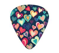 Colorful love picture guitar pick set, 3 different thicknesses, 12 pieces for a variety of instruments