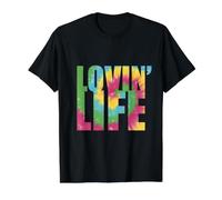 Colorful Lovin’ Life Value Graphic T-Shirt, Men, Black, M