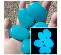 Colorful Luminous Pebbles, 1.77in Glow Stones for Fish-Tank Garden Decor(Deep blue,30pcs)