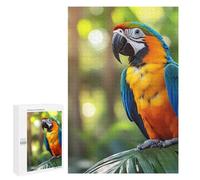 Colorful Macaw Parrot in Tropical Setting Jigsaw Puzzle, 1000 PCS, Indoor Activity for The Home, A Rewarding Pastime for Dedicated Jigsaw Fans, at Home