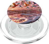 Colorful Macaw Sunset Ocean Bird Watcher Art PopSockets PopGrip for MagSafe