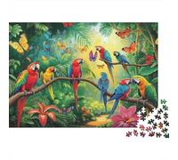 Colorful Macaws And Butterflies Extra-Thick Cardboard DIY Jigsaw Puzzle for Adults Kids 12 Years Up Fun Challenging Family Game Beautiful Decoration 70x50cm/1000pcs