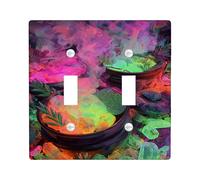 Colorful Magic Cauldron Light Switch Cover Plates/Outlet Covers, Vibrant Halloween Decor for Wall Accents, Thermoplastic Wall Plates, Standard Size Double Toggle