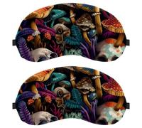 Colorful Magic Mushrooms and Skulls Dutch Velvet Sleep Shade