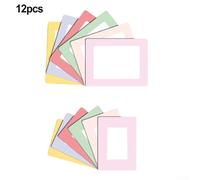Colorful Magnetic Picture Frames, 12-Pack for 4x6 / 3.5x5 / 2.5x3 Inch Photos, Refrigerator & Locker Display, Strong Synthetic Resin Backing, Home Office School Use(CT525C)