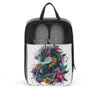 Colorful Majestic Feminine Dragon Shoe Bag for Travel Daily Use Anti-dust Storage Carrier Golf Shoe Pouch