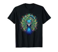 Colorful Majestic Peacock Bird Feathers Mandala T-Shirt