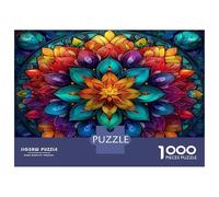Colorful Mandala 1000pcs Jigsaw Puzzle Flower - Heavy-Duty Jigsaw Cardboard & Puzzle for The Whole Family 38x26cm/1000pcs Relaxation Jigsaw Puzzle