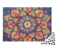 Colorful Mandala Art Jigsaw Puzzles for Adults 1000 Piece Jigsaw Puzzle for Adults Educational Game 1000 PiecesFloral Mandala Art Puzzles for Adult Challenging & Puzzle Game for The Whol