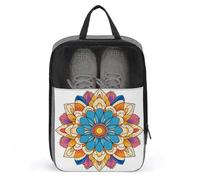Colorful Mandala Flower Shoe Bag for Travel Daily Use Anti-dust Storage Carrier Golf Shoe Pouch