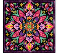 Colorful Mandala Flowers DIY 11CT Counted Cross Stitch Kits for Beginners Easy with Hoop Stamped Fabric Embroidery Needlecraft Art Wall Decor 48x48cm(2)