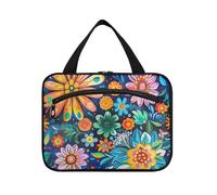 Colorful Mandala Flowers Hanging Makeup Bags for Women with Hook, Designer Compact Makeup Cosmetic Bag for Accessories for Women Travel kit de para Mujer L