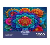 Colorful Mandala Jigsaws 1000 Piece Women, Gifts for Men Classic Educational Games Flower Beautiful Decoration 70x50cm/1000pcs