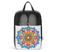 Colorful Mandala Line Art Shoe Bag for Travel Daily Use Anti-dust Storage Carrier Golf Shoe Pouch