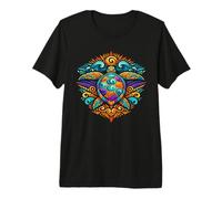 Colorful Mandala Tribal Sea Turtle Premium T-Shirt
