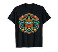Colorful Mandala Tribal Sea Turtle T-Shirt