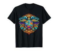 Colorful Mandala Tribal Sea Turtle T-Shirt