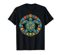 Colorful Mandala Tribal Sea Turtle T-Shirt