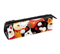Colorful Maneki Neko Cats Pen Bag Stationery Pouch Pencil Bag Cosmetic Pouch Bag Compact Zipper Bag