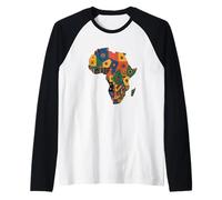 Colorful Map Africa Countries Continent Geography Raglan Baseball Tee