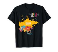 Colorful Map Asia Countries Continent Geography T-Shirt