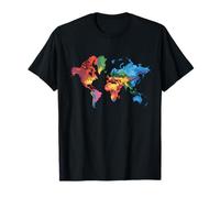 Colorful Map Earth Countries Continent Geography World Map T-Shirt