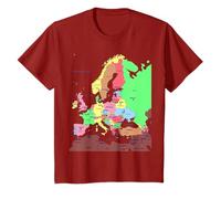 colorful map of Europe countries with capitals and names T-Shirt