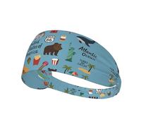 Colorful Map With Icons Printing Double-Sided,Unisex Elastic Sports Headband,Ideal As A Gift For Sports-Loving Friends,Family