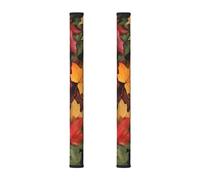 Colorful Maple Leaf 2Pcs Refrigerator Door Handle Covers, Autumn Kitchen Appliance Handle Cover for Fridge Microwave Stove Oven Dishwasher Decor