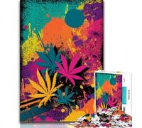 Colorful Maple Leaves 1000 Pieces Jigsaw Puzzle For Adults Teens,Challenging Game Toys Every Piece Is Unique - Challenging Family Fun Game 38x26cm